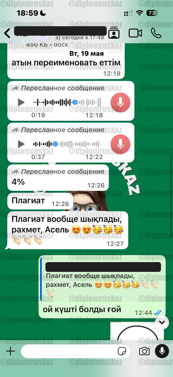 Скриншот отзыва заказчика diplomruskaz № 9